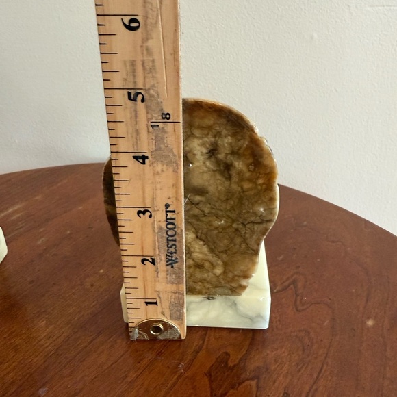 Pair of Vintage MCM Italian Hand Carved Alabaster Stone Carved Owl Bookends - Picture 9 of 9